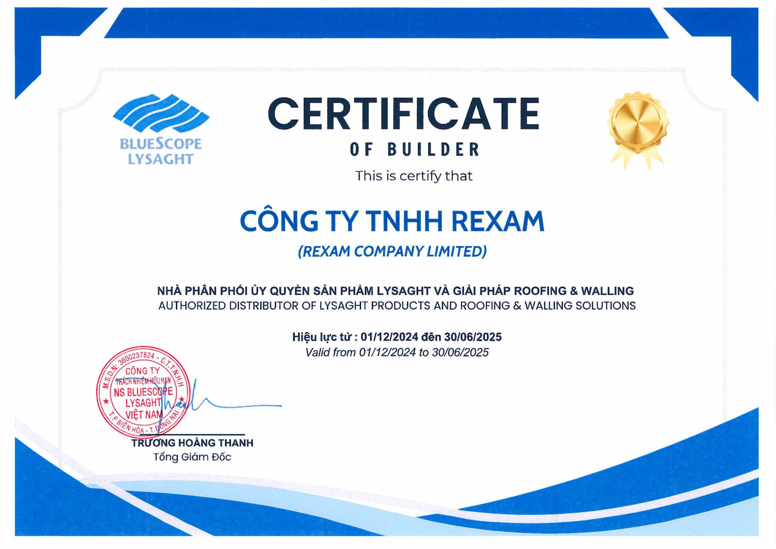 Certificate LS Builder _ Rexam