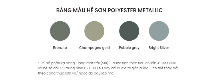 bảng màu hệ sơn polyester metallic